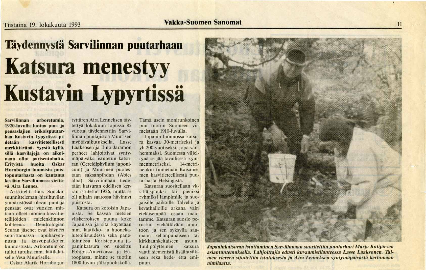 Vakka-Suomen Sanomat 19.10.1993