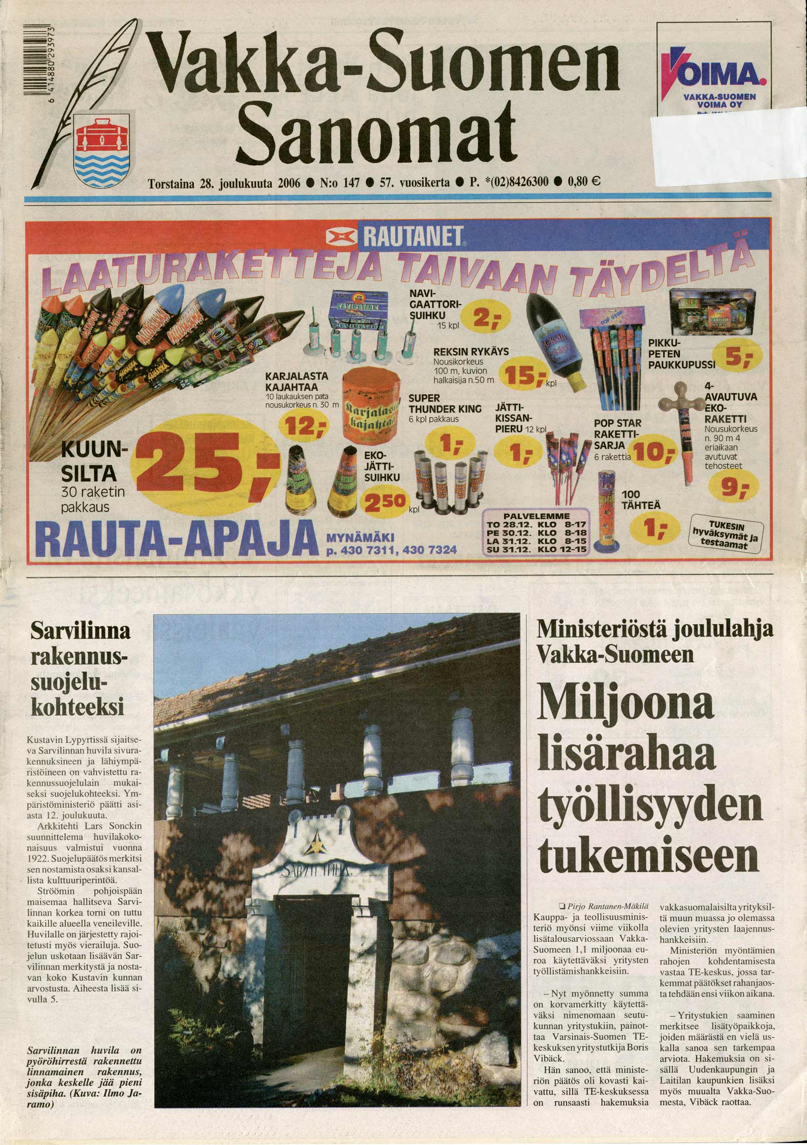 Vakka-Suomen Sanomat 28.12.2006